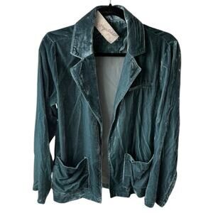 Mystree Velvet Blazer Jacket Size M Teal Blue Green NWT Castlecore Academia